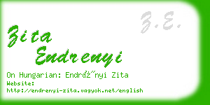 zita endrenyi business card